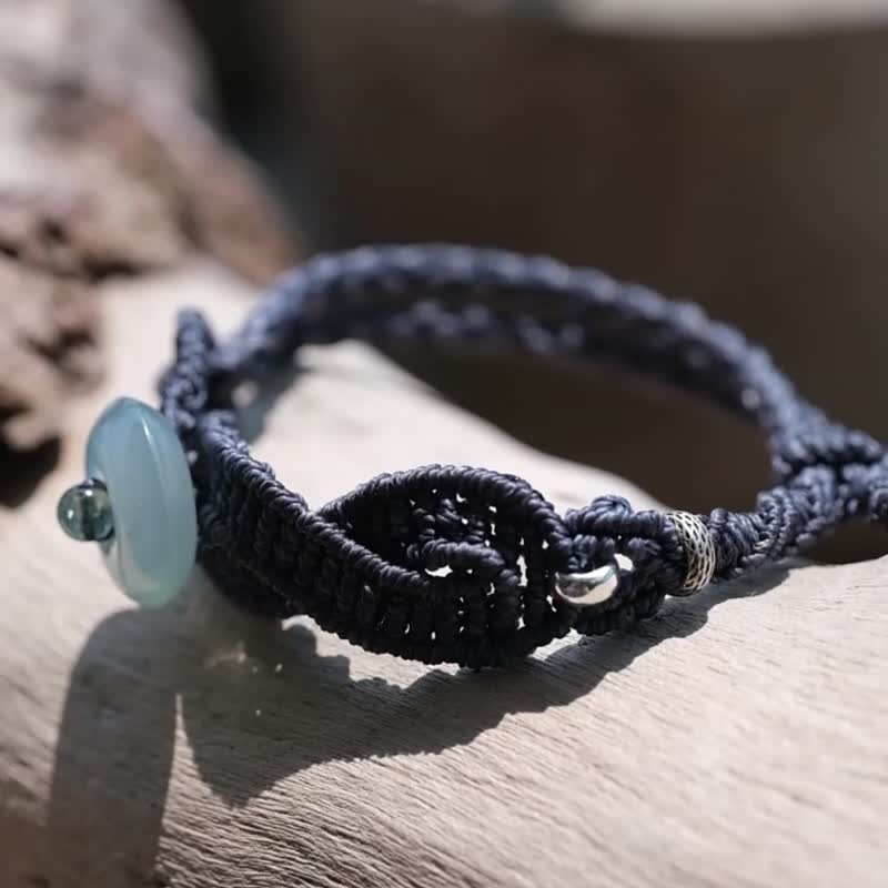 冰种蓝水缅玉平安扣 - 手链/手环 - 其他材质 