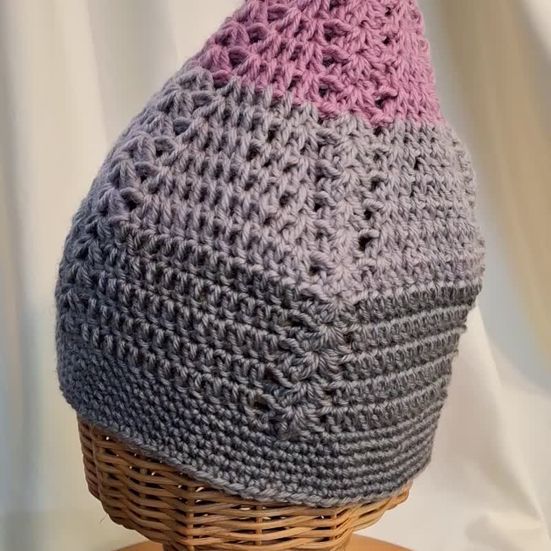 钩织。花花精灵帽 breeze - 帽子 - 羊毛 粉红色