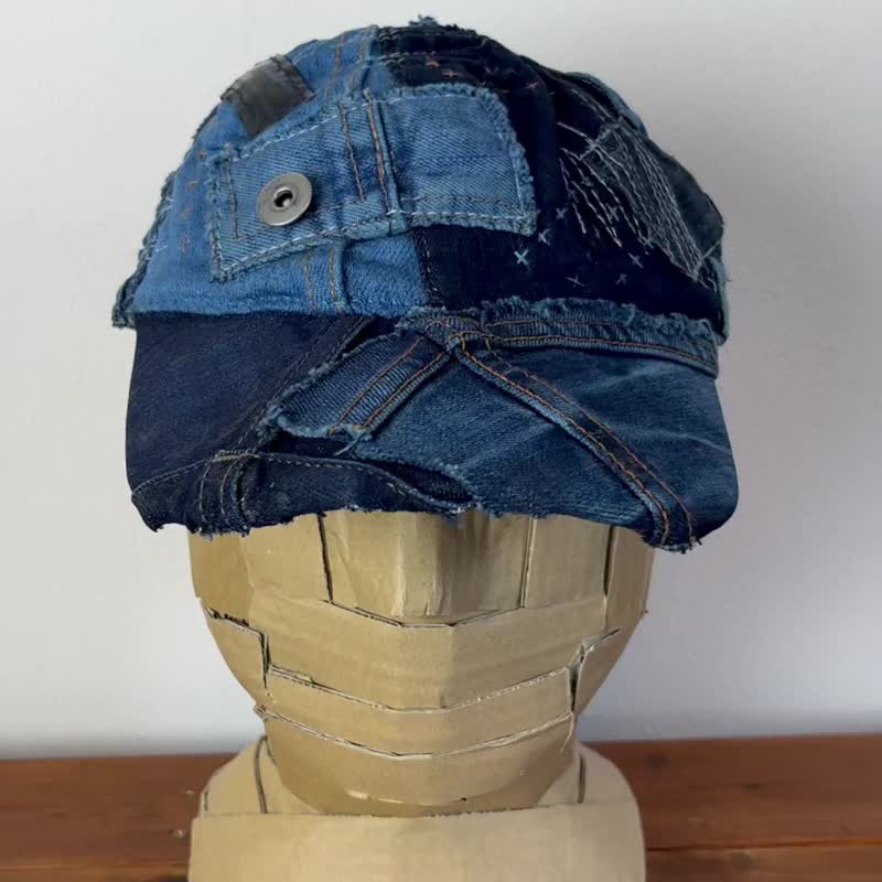 褴褛拼贴帽子 cap-047 - 帽子 - 棉 