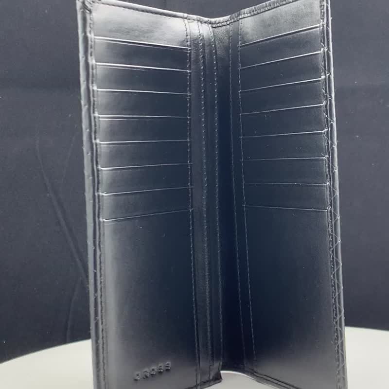 CROSS 限量1折 顶级小牛皮编织纹长夹 全新专柜展示品 - 皮夹/钱包 - 真皮 黑色