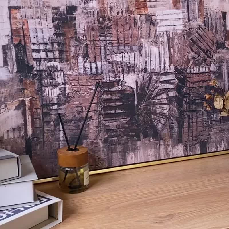 抽象画•虚实I - 深色焦糖抽象画/客厅艺术挂画/玄关摆设/入厝礼 - 海报/装饰画/版画 - 棉 多色