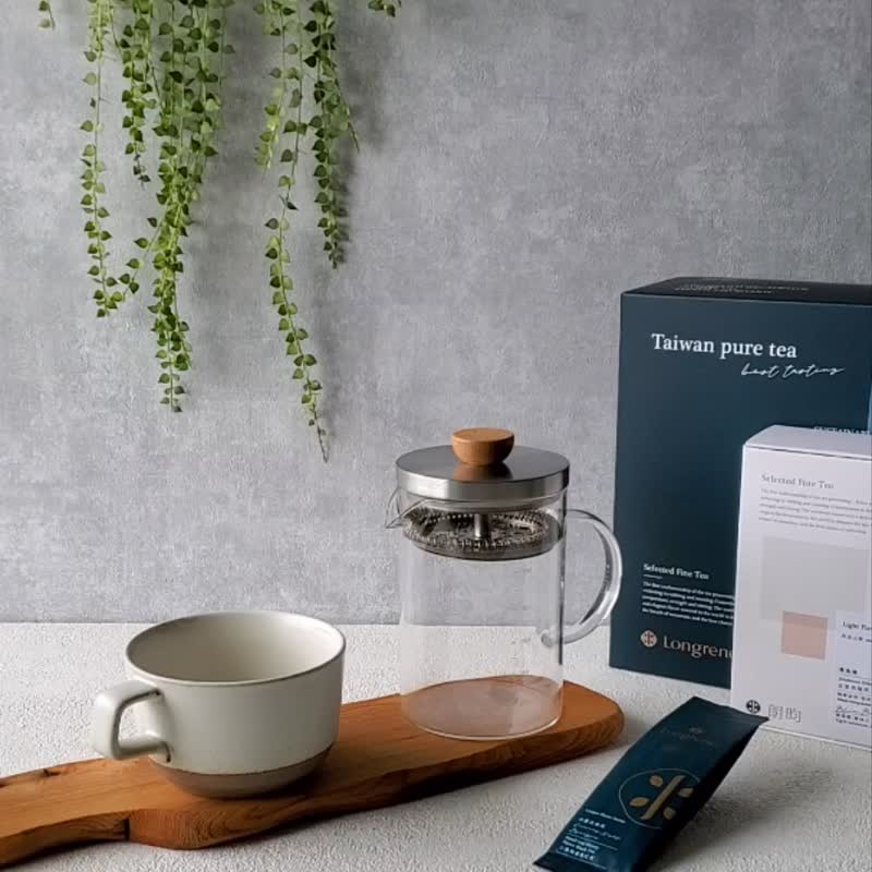 【台湾茶礼】星阔 佳叶龙x简约玻璃茶壶茶礼盒. 纾压放松推荐 - 茶 - 新鲜食材 