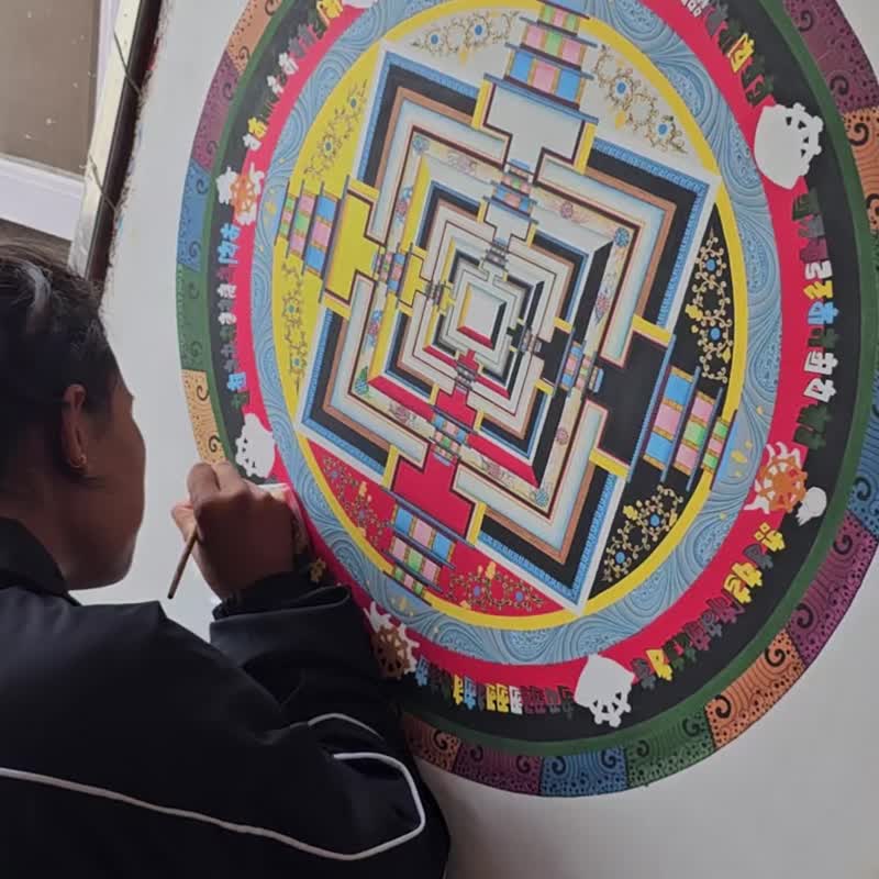 时轮曼陀拉——反映身心和谐的手工唐卡 - 墙贴/壁贴 - 其他材质 多色