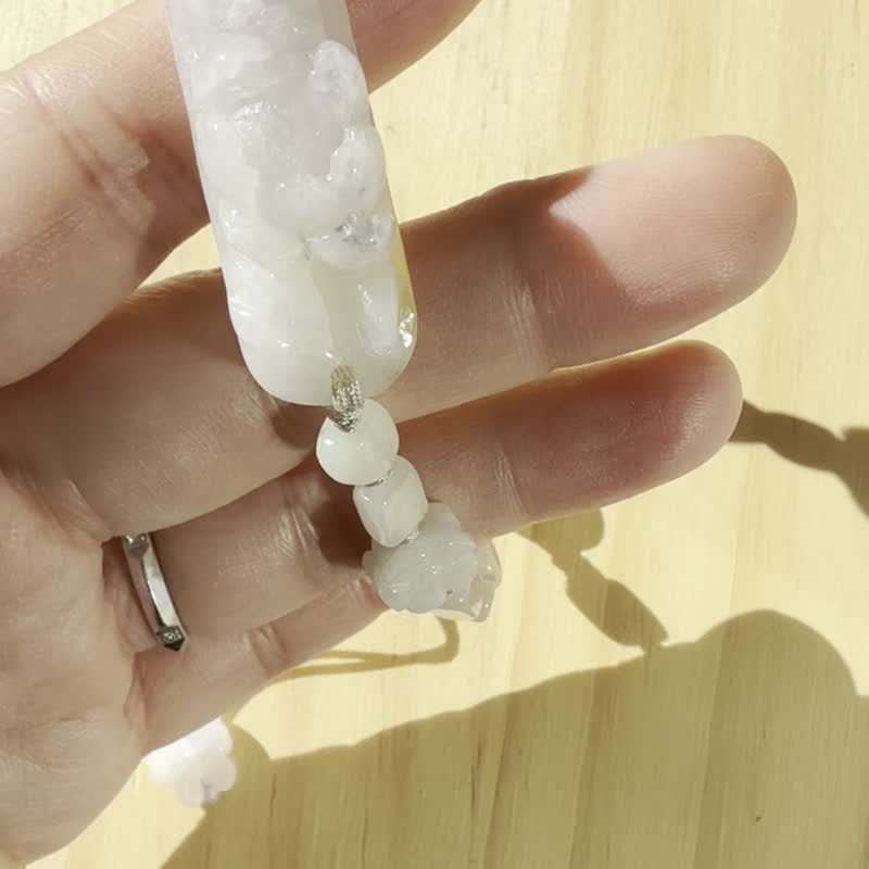 手工編織翡翠手链 — 牡丹与飞舞之翼 - 手链/手环 - 玉石 橘色