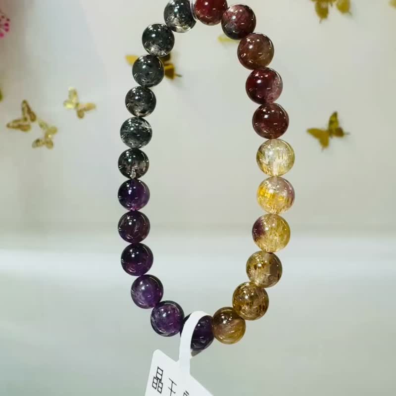 天然极光老矿浓色8mm18g手珠可通人体七轮提高灵性发挥潜能 - 手链/手环 - 水晶 多色