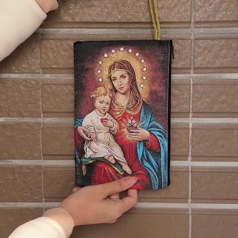 无原罪圣心与耶稣圣婴大号玫瑰念珠袋 23*15 cm 挂毯编织1781631 - 化妆包/杂物包 - 其他材质 多色