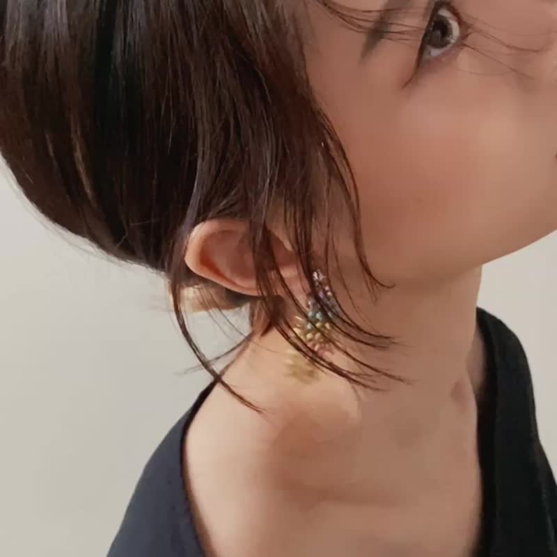 PRIDE 系列 - 双彩虹 * LGBT 游行 彩虹 黄铜 纯银耳针 耳环 - 耳环/耳夹 - 其他金属 