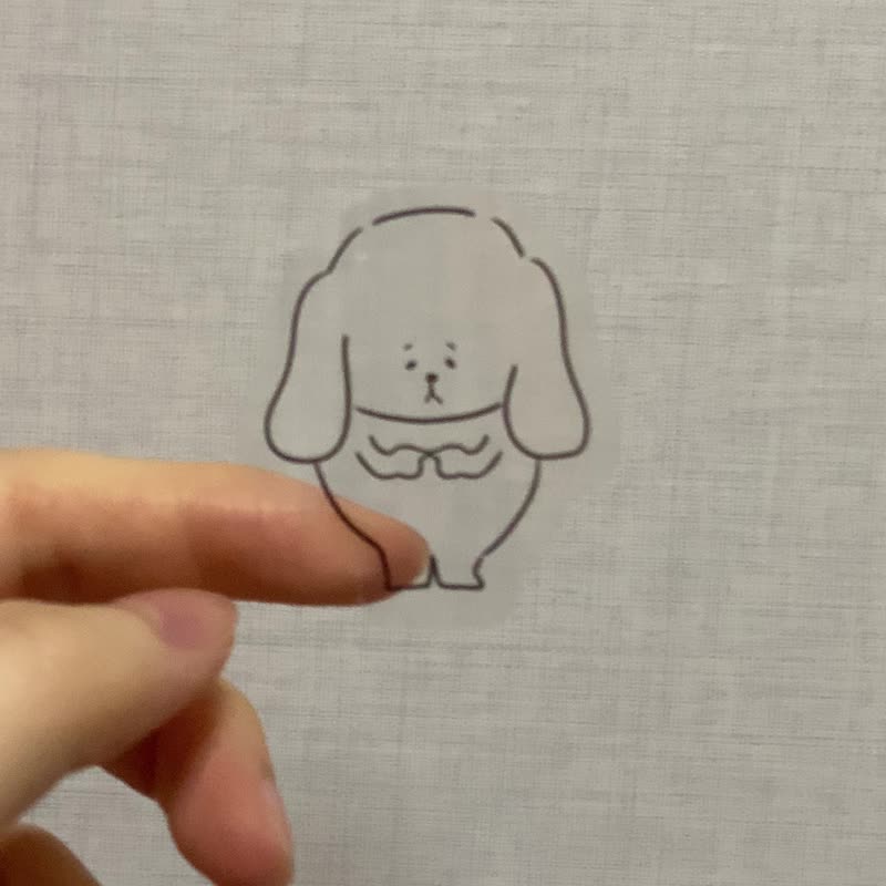 EMO9 焦虑狗狗透明贴纸 A6 | 厌世心情、压力大必备 | 手帐装饰 - 贴纸 - 塑料 黑色