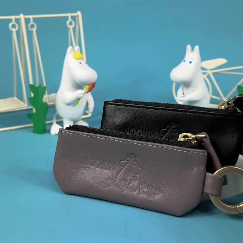 【Pinkoi x Moomin】钥匙环零钱包 - 拥抱/零钱包/小钱包 - 零钱包 - 真皮 咖啡色