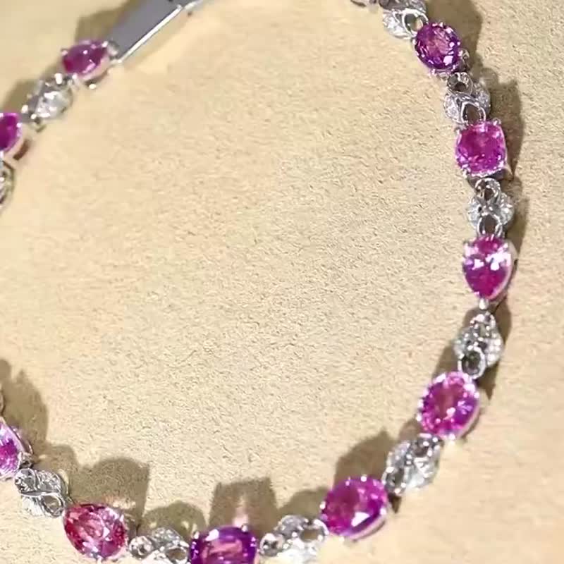 无烧帕帕拉恰手链  7.16克拉 - 手链/手环 - 宝石 