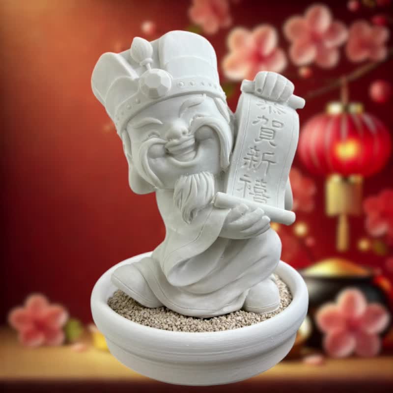过年迎财神 财神爷跳加官 小盘套组 居家扩香套组 - 香薰/精油/线香 - 其他材质 白色