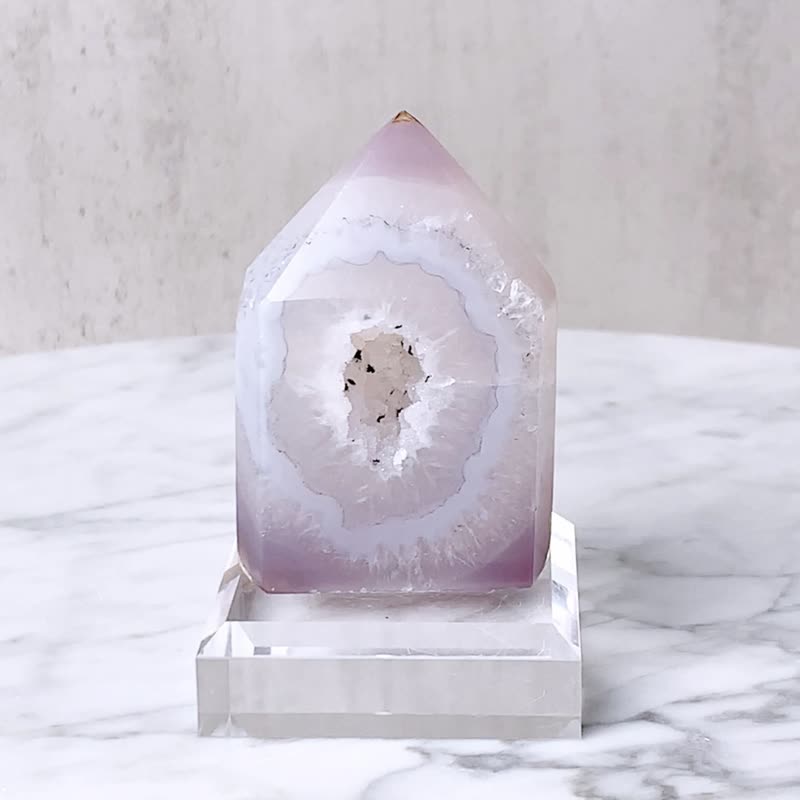 柱型玛瑙水晶洞 // 招财 净化空间 带来平静 // 赠底座 - 摆饰 - 水晶 