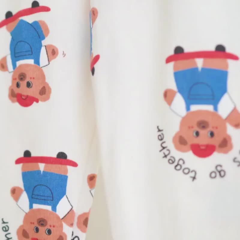 周末熊熊出游-舒棉云柔衣长袖韩国童装-K52009 - 童装上衣 - 棉．麻 橘色