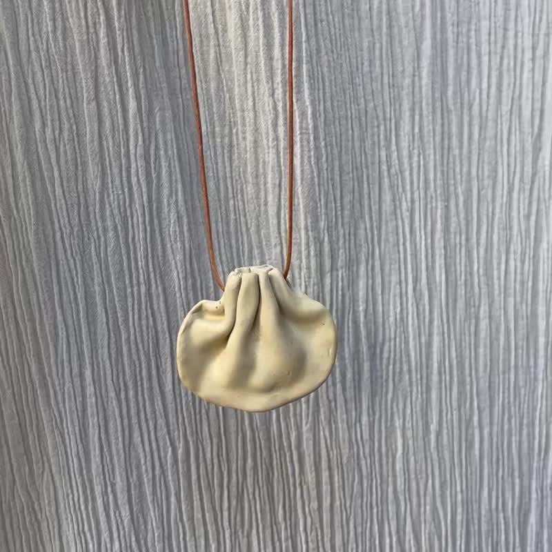 饺子造型陶瓷项链 - 长链 - 陶 白色