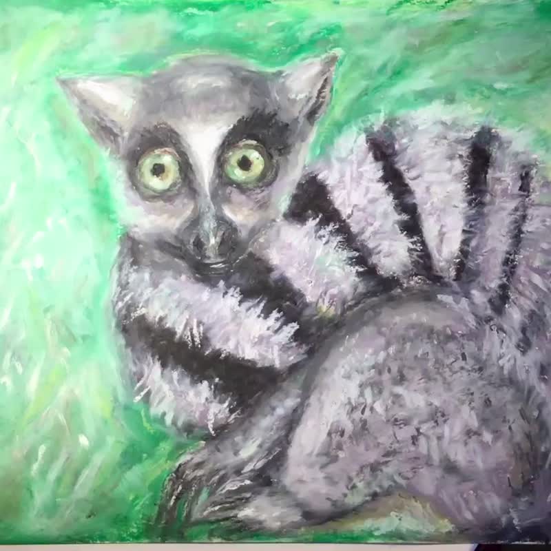 Lemur painting - 墙贴/壁贴 - 纸 灰色