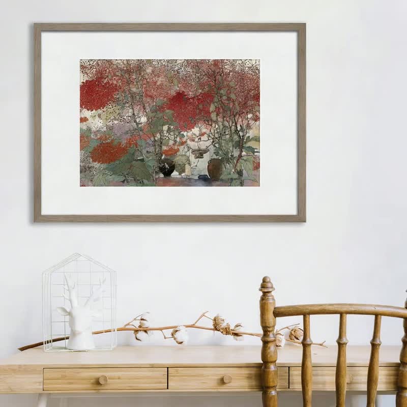 装饰画-花| 挂画| 入厝礼| 中国风| 挂画| 民宿布置| 送礼| 摆饰 - 画框/相框 - 纸 卡其色