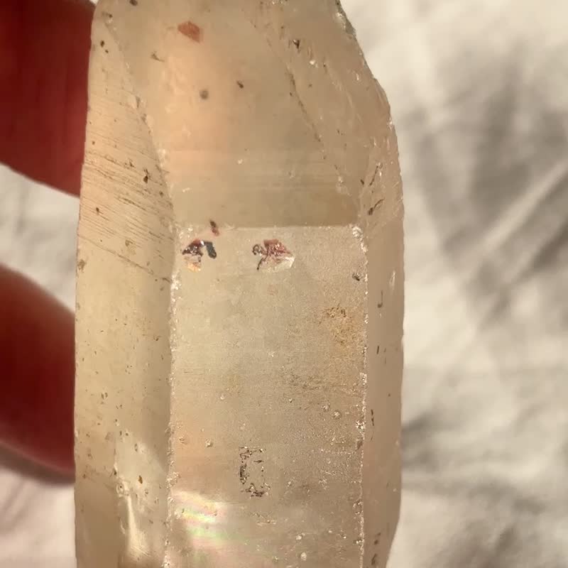 印记 白水晶柱 彩虹 浮生 白水晶簇 水晶柱 手握 手把玩 - 摆饰 - 水晶 透明