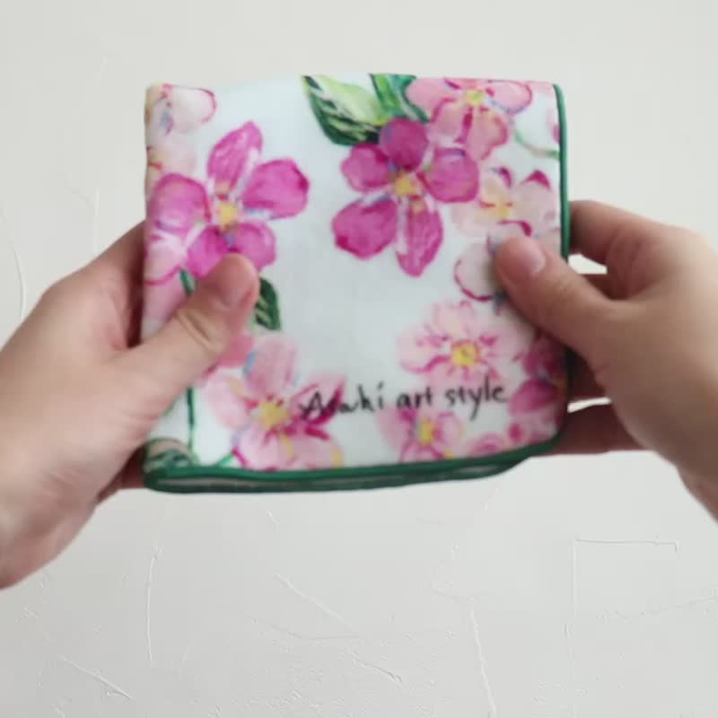 Carrying around art, towel handkerchief, c Cherry blossoms. gift wrapping - 手帕/方巾 - 棉．麻 粉红色