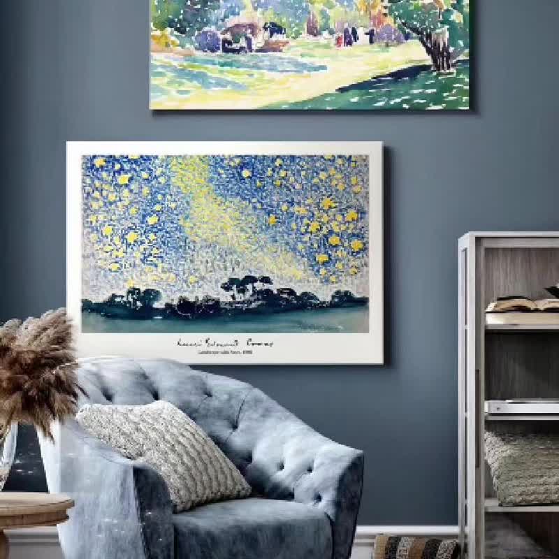 亨利-爱德蒙・克罗斯【星空下的风景】- 亨利-爱德蒙・克罗斯挂画 - 海报/装饰画/版画 - 其他材质 黄色