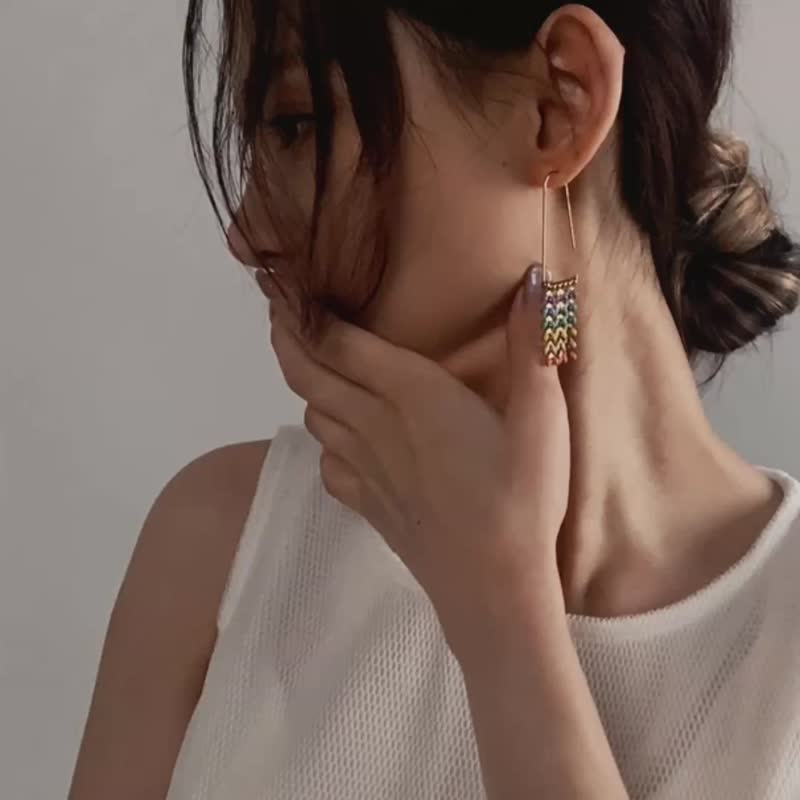 PRIDE 系列 - 六色彩虹 * LGBT 游行 彩虹 黄铜 耳针 耳环 - 耳环/耳夹 - 铜/黄铜 多色