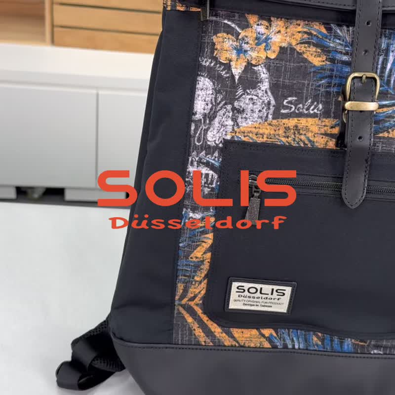Solis反光骷髅系列12寸平板后背包-水藤黄 - 后背包/双肩包 - 聚酯纤维 