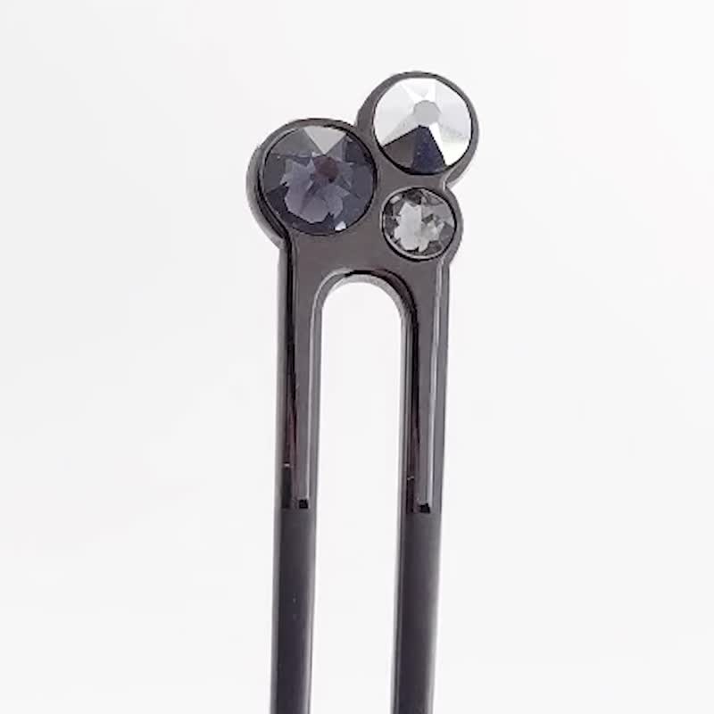 夏秋限定 / KANZASHI Hair pin / Luminous jewelry - Mid night - 发饰 - 其他金属 黑色