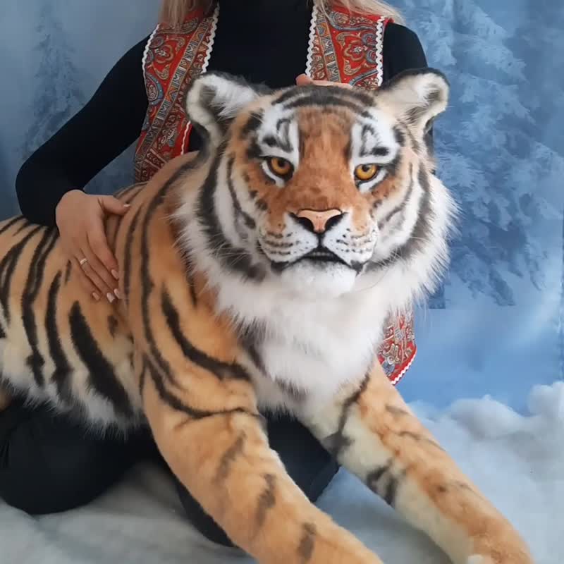 拟真老虎玩具 - 玩偶/公仔 - 其他材质 橘色