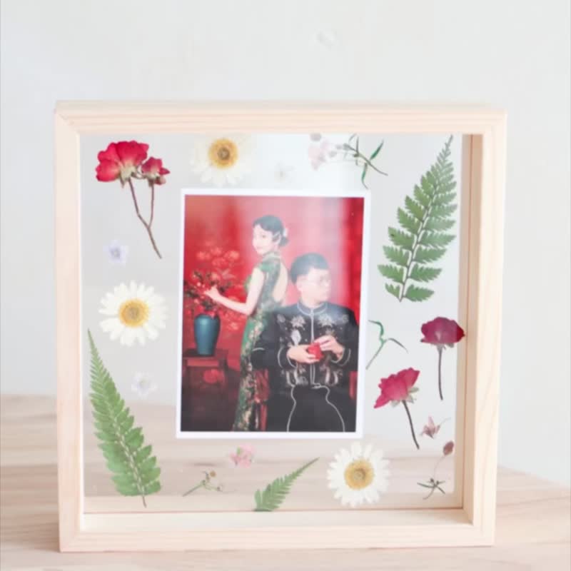 玫瑰的故事 x 干燥花押花木框 - 画框/相框 - 植物．花 