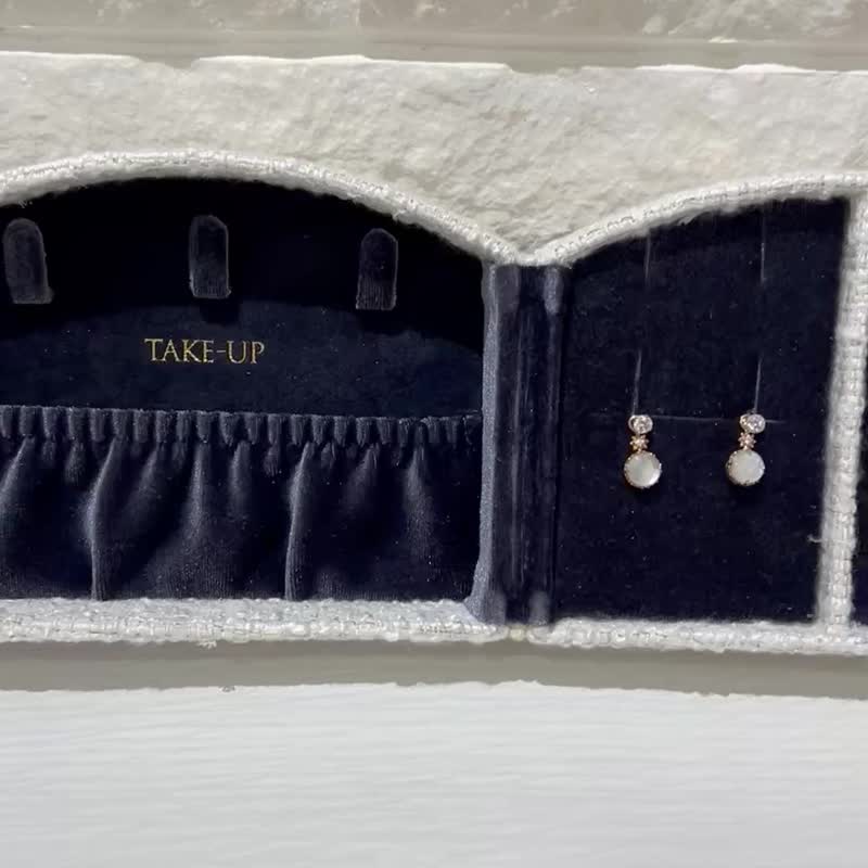 【冬季限定】18K/10K 白贝壳多用途耳环 【Edelweiss】 (黄金) - 耳环/耳夹 - 贵金属 