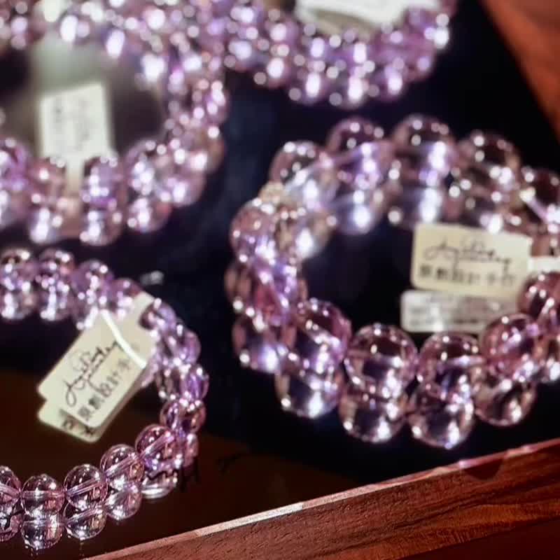 盛开丨卡崔娜星芒纯透体紫黄晶手串 - 手链/手环 - 水晶 紫色