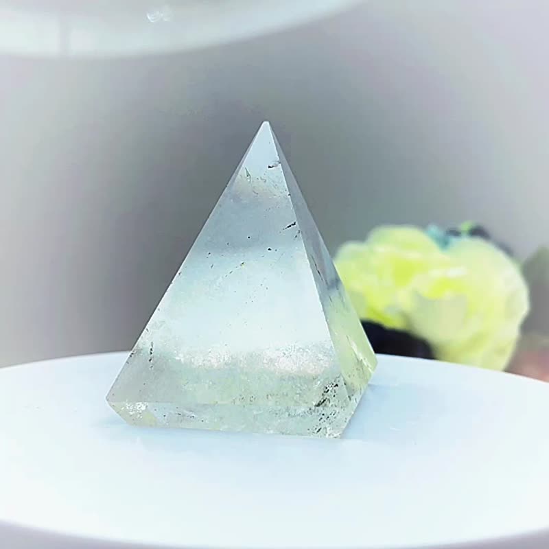 超能量许愿金字塔白水晶飘幽灵水晶手工打磨稀有超高角度 透亮神5 - 摆饰 - 水晶 透明