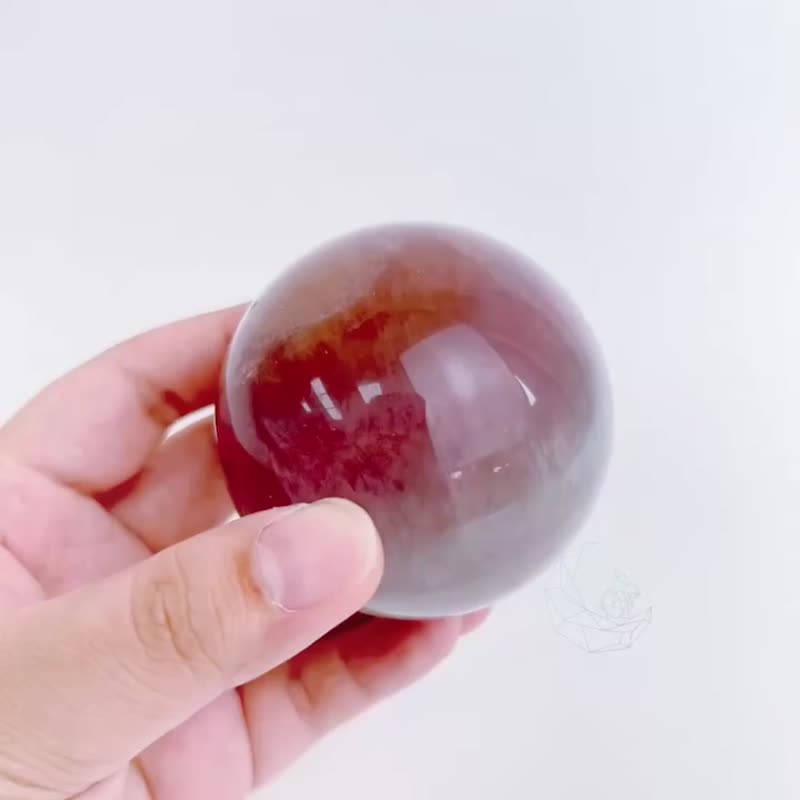萤石球 马卡龙色 6.2cm 微透 丝质 星光感细闪 紫萤石 绿萤石 - 摆饰 - 水晶 多色