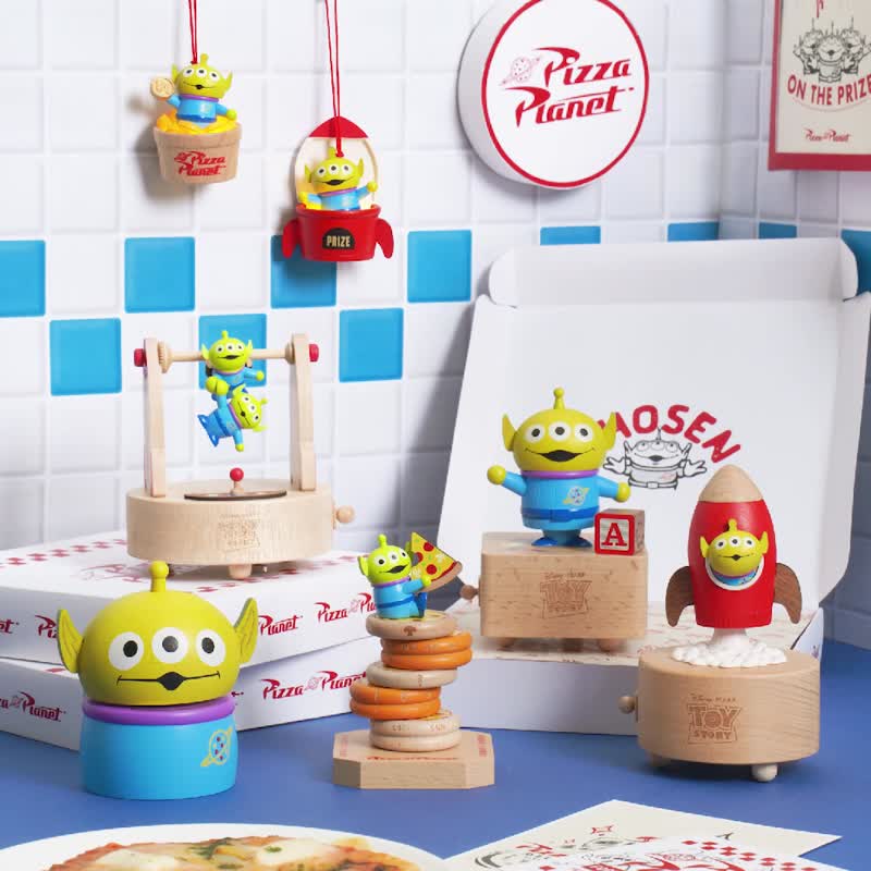 【三眼怪】头转音乐盒 吊单杠音乐铃 迪士尼 玩具总动员 - 摆饰 - 木头 多色