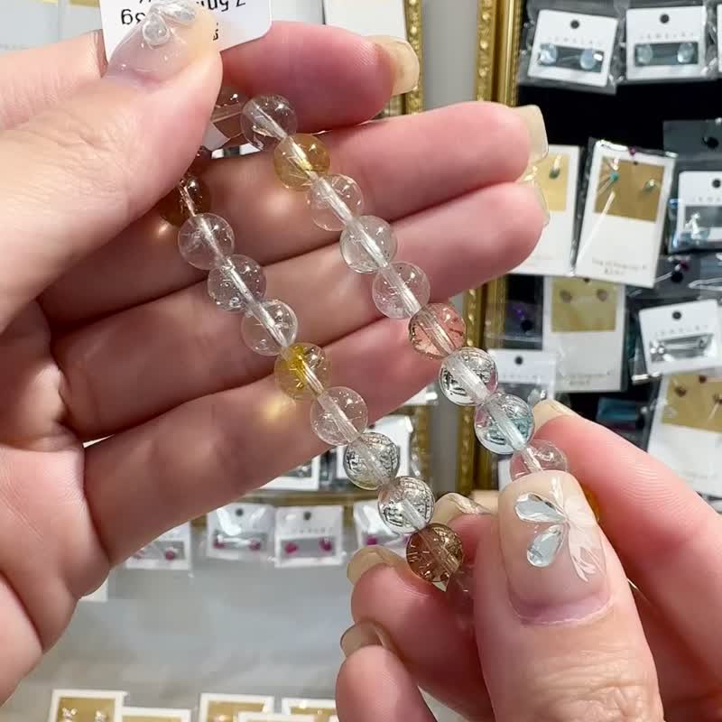 精品自用冰彩托帕石水晶手珠7.5mm21.30g增强表达能力说服力 - 手链/手环 - 水晶 多色