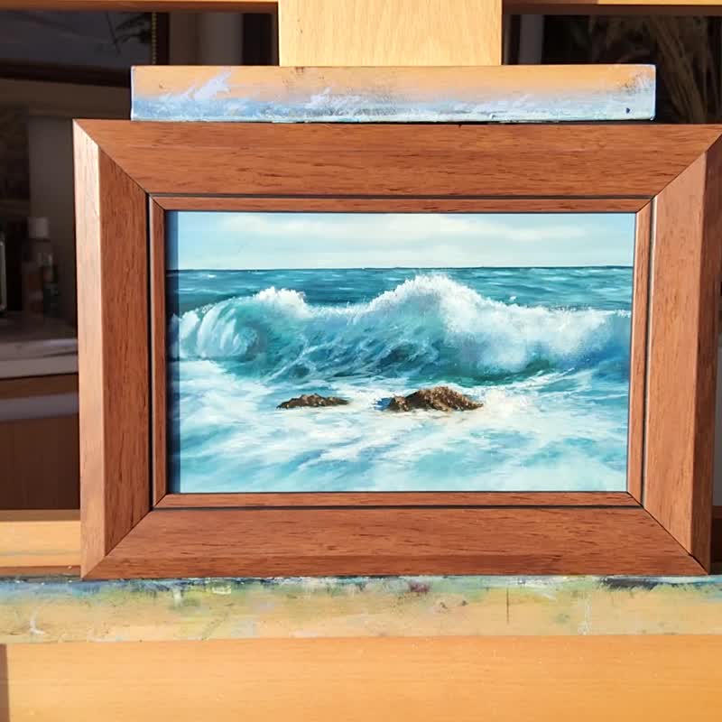 海洋绘画海景原创艺术夏威夷原创艺术品日落海滩场景 - 插画/绘画/写字 - 其他金属 