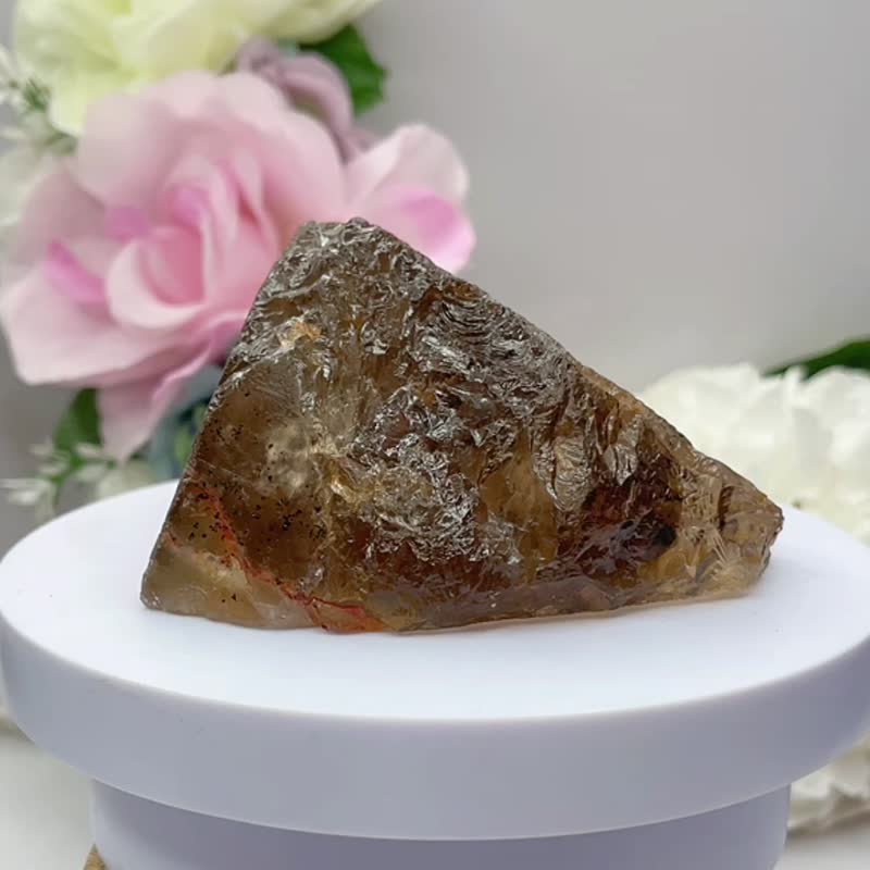 纯天然稀有茶水晶原石矿 烟晶 财富健康105*90*55mm 茶晶原矿石 - 摆饰 - 水晶 咖啡色