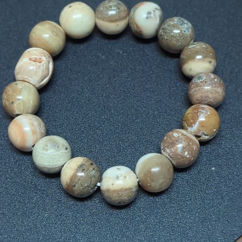 【运好气】 龙宫舍利手链 清透 高频 净化磁场 专注度 修持心性 - 手链/手环 - 石头 卡其色