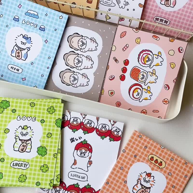 3小喵咪/喵咪派对双面小卡/卡片/共12款 - 卡片/明信片 - 纸 多色