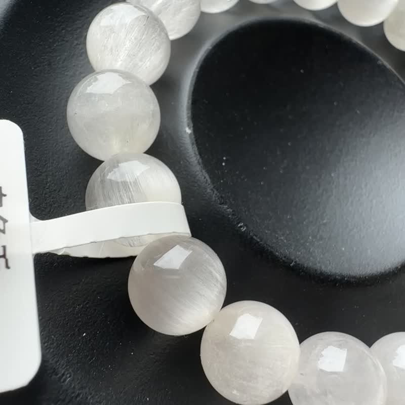 小精品清透白拉丝猫眼白兔毛 9.5mm24.65g 净化负能量避邪防小人 - 手链/手环 - 水晶 白色