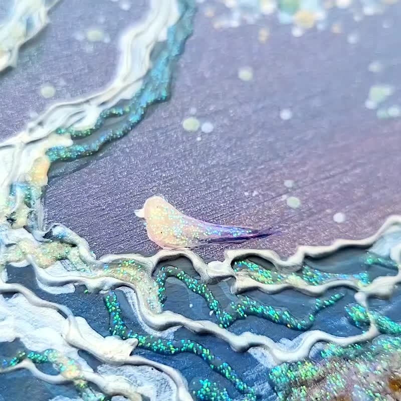 【当星鸟诞生/灰色】仅一张原画，木质，壁挂，室内雀星 - 海报/装饰画/版画 - 木头 灰色