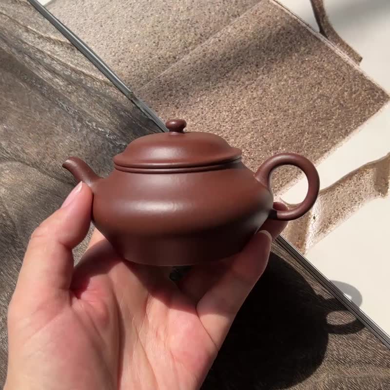 汲古 全手工 130cc 原矿优质老紫泥   老味十足 慕古经典 大口 - 茶具/茶杯 - 陶 灰色