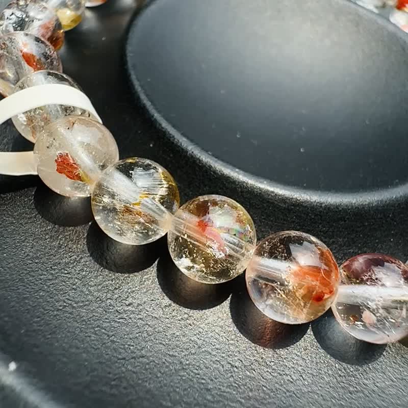 精品锦鲤红胶花水晶 6.5mm11.38g 富贵吉祥镇宅辟邪挡煞净化催桃花 - 手链/手环 - 水晶 多色