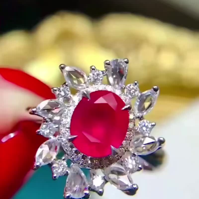 缅甸红宝石戒指  1.09克拉 - 戒指 - 宝石 