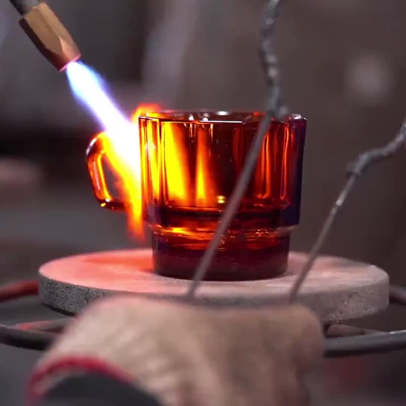 【过年礼盒】永续的祝福-W Glass透明玻璃杯盘礼盒组 礼物 杯+盘 - 其他 - 玻璃 咖啡色