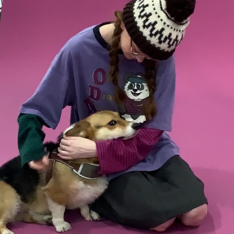 oddmaker6105假两件印花条纹长袖T恤女插肩袖撞色纯棉打底上衣 - 女装 T 恤 - 棉．麻 