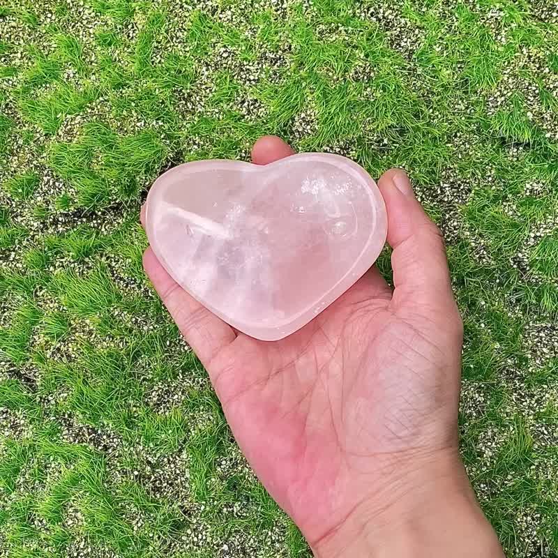 彩虹粉晶爱心盘x 天然水晶消磁石 净化充电消磁套组  旺桃花爱情 - 摆饰 - 水晶 多色