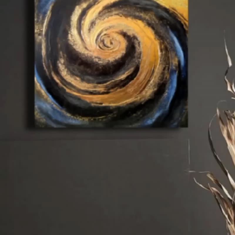 抽象画 室内绘画 宇宙图画 艺术品 墙壁艺术 - 海报/装饰画/版画 - 其他材质 金色