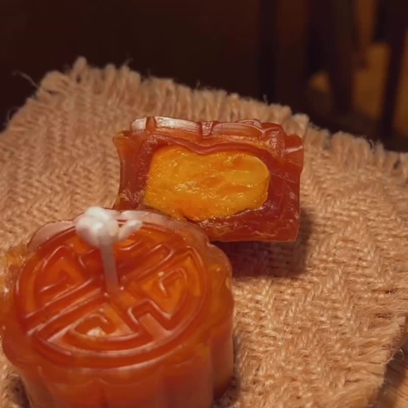 中秋限定 月饼造型香氛蜡烛 送礼摆饰 - 蜡烛/烛台 - 蜡 