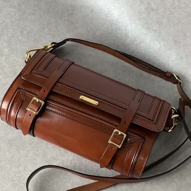 [日本直送，品牌二手包] BURBERRY 单肩包，棕标志，皮革，复古，旧款，8ny68f - 侧背包/斜挎包 - 真皮 咖啡色