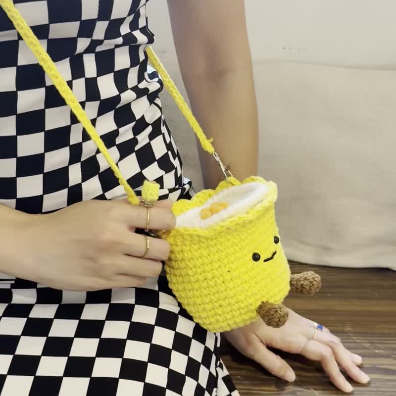 【香港手信推荐-烧卖系列】烧卖仔 TWO-WAY BAG - 侧背包/斜挎包 - 棉．麻 